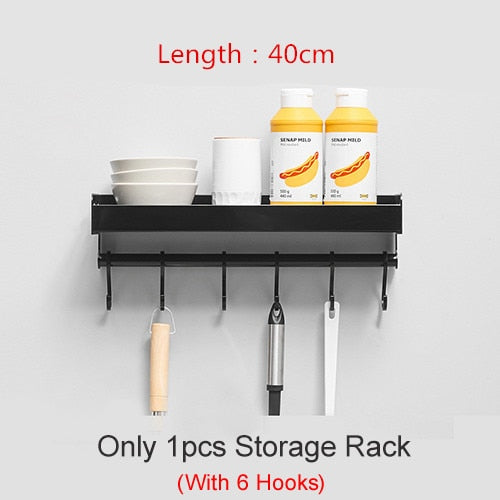 Wall-Mount Spice Racks Aluminum Kitchen Organizer Storage