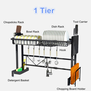 1/2Tier Multi-use Stainless Steel Dishes Rack