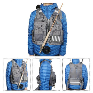 Fly Fishing Vest Adjustable Mutil-Pocket Packs